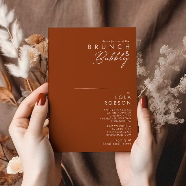 Simple Desert | Terracotta Brunch & Bubbly Shower Invitation (Creator Uploaded)