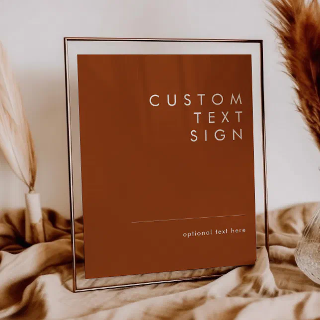 Simple Desert Terracotta Cards and Gifts Custom Poster Zazzle