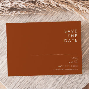 Simple Desert Terracotta Horizontal Save The Date