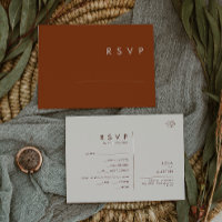 Simple Desert | Terracotta Menu Choice RSVP Card