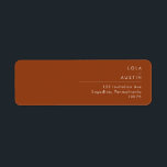 Simple Desert | Terracotta Return Address Label<br><div class="desc">This Simple Desert | Terracotta return address label is exactly what you're looking for to complete your modern rustic boho wedding. Perfect for either a vintage minimalist western vibe or a retro fall bohemian feel. The minimal natural white script truly pops with this colorful autumn background. You can choose to...</div>