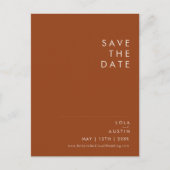 Simple Desert | Terracotta Save The Date Postcard (Front)