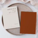 Simple Desert | Terracotta Wedding Advice Card<br><div class="desc">This Simple Desert | Terracotta wedding advice card is exactly what you're looking for to complete your modern rustic boho wedding. Perfect for either a vintage minimalist western vibe or a retro fall bohemian feel. The minimal natural white script truly pops with this colorful autumn background. You can choose to...</div>