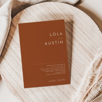 Simple Desert | Terracotta Wedding Invitation