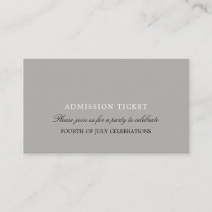 Simple Design Admission Ticket Enclosure Card