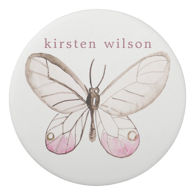 Simple Design Blush Butterfly Personalized Eraser