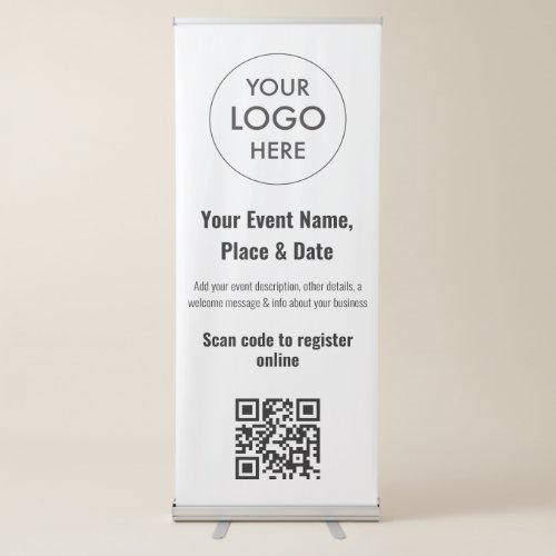 Simple Design Custom Logo  Event Description Retractable Banner