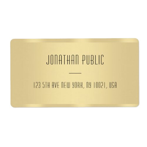 Simple Design Elegant Template Faux Gold Shipping Label