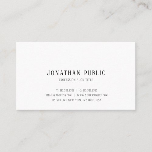 Simple Design Elegant Template Modern Professional Business Card