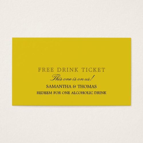 Simple Design Free Drink Ticket