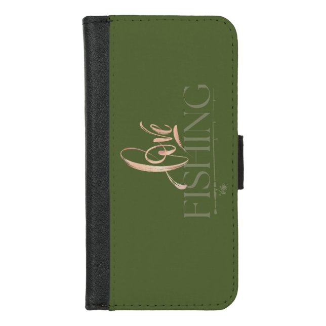 Simple design | Love fishing  iPhone Wallet Case (Front)