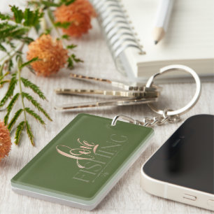 Simple design Love fishing Keychain