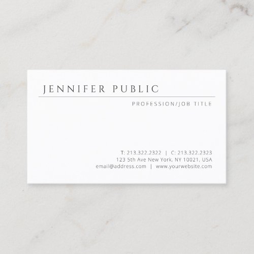 Simple Design Modern Elegant Minimalist Template Business Card