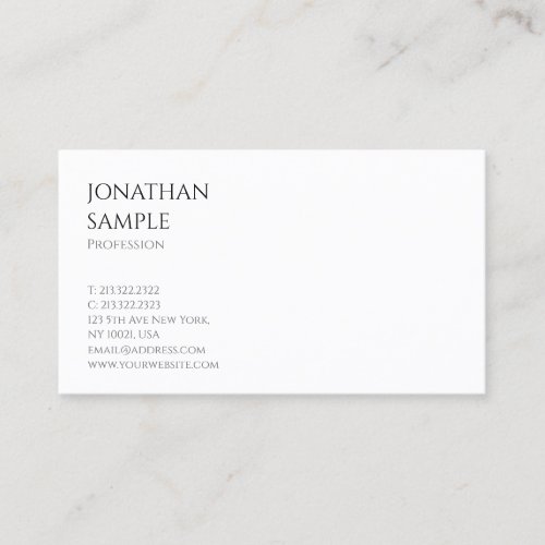 Simple Design Modern Trendy Professional Template Business Card