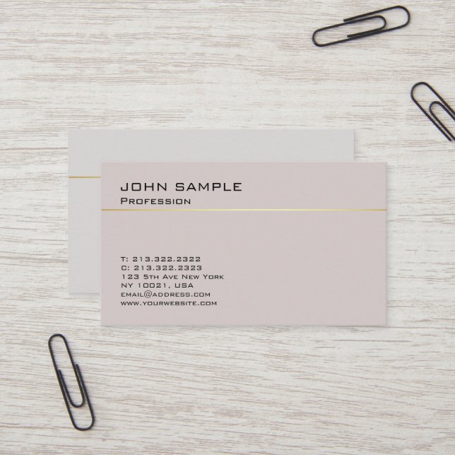 Simple Design Professional Elegant Harmonic Colors Business Card (Front/Back In Situ)