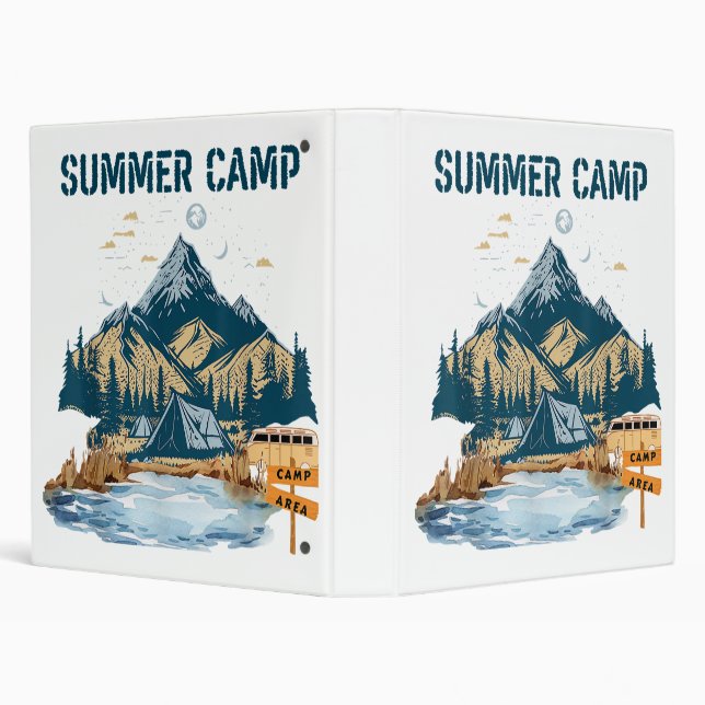 Simple Design Summer Camp 3 Ring Binder (Background)