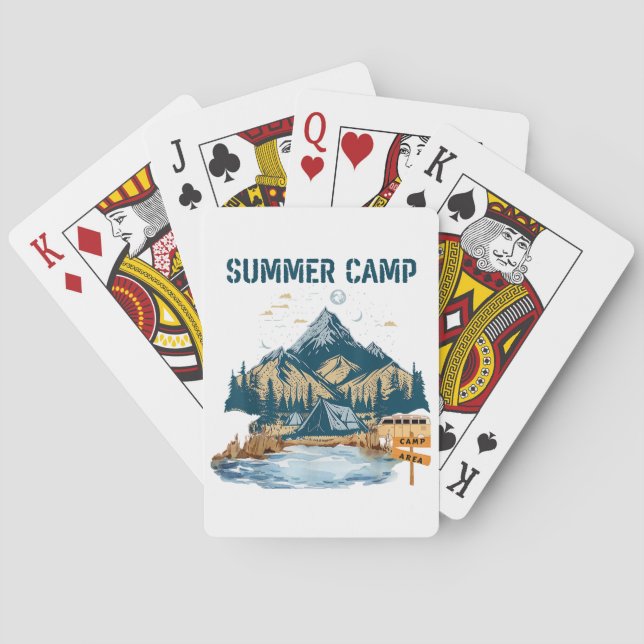 Simple Design Summer Camp Poker Cards (Back)