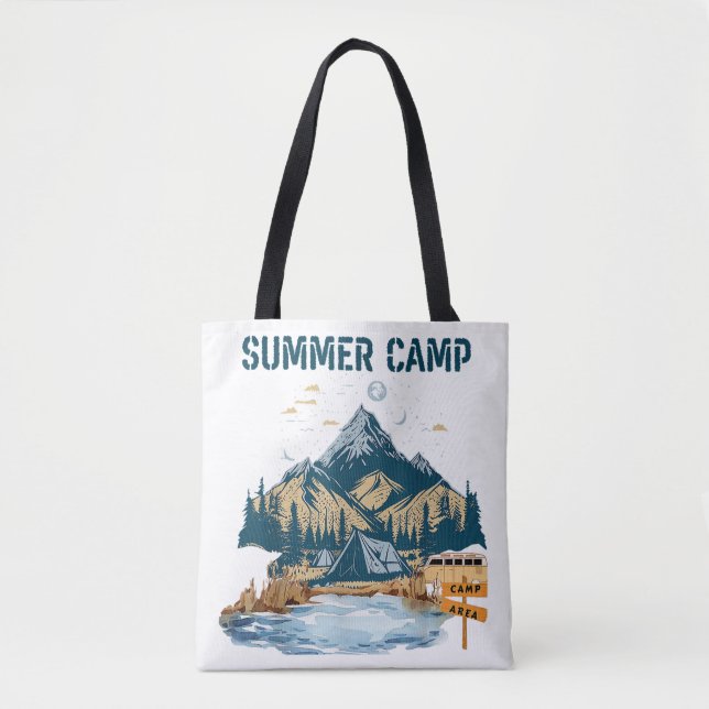 Simple Design Summer Camp Tote Bag (Front)