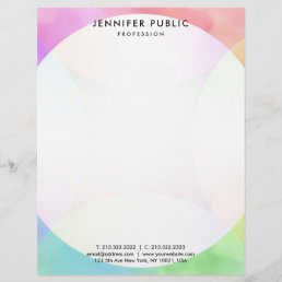 Simple Design Template Elegant Modern Watercolor Letterhead