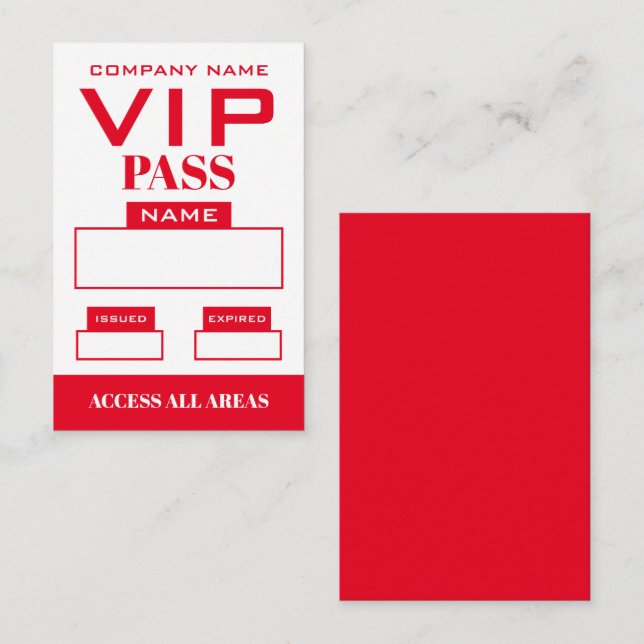 Simple Design, VIP Cards (Front/Back)