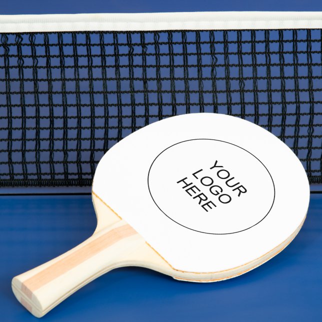 Simple Design Your Logo Double Sided Print White Ping Pong Paddle (Insitu)