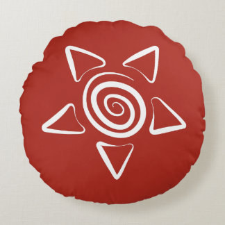 Simple Designed Red Color  Round Pillow