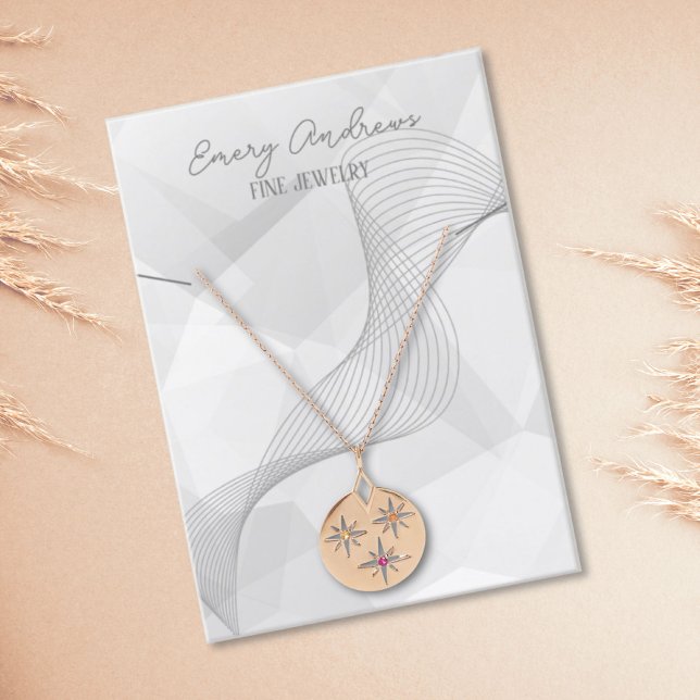 Simple Designer Jewelry Necklace Holder Display Business Card (Creator Uploaded)