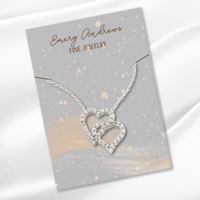 Simple Designer Jewelry Necklace Holder Display Business Card (Creator Uploaded)