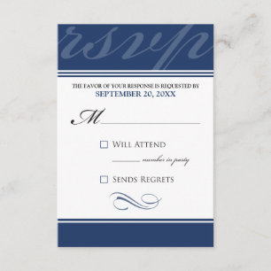 Simple Designer RSVP Card (navy blue)