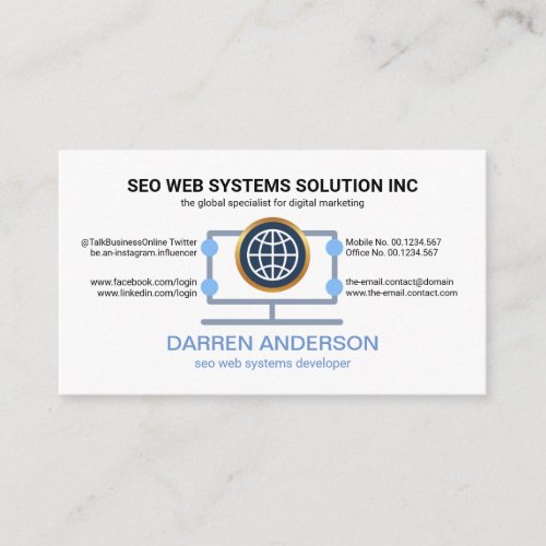 Simple Desktop Computer Placard Web Technology Business Card