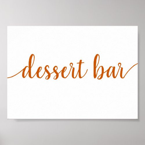 Simple Dessert Bar  Fall Orange Any Event Sign
