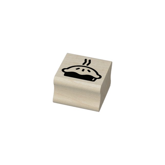Simple Dessert Food Steaming Pie Miniature Rubber Stamp (Stamp)