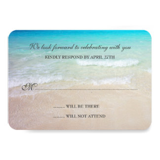 Simple Destination Beach Wedding Reply Cards
