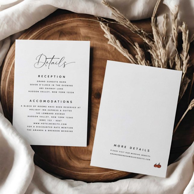 Simple Details Pumpkins Website Wedding Enclosure Card (Creator Uploaded)
