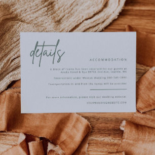 Simple Details Wedding Invitation Enclosure Card