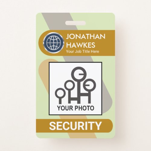 Simple Diagonal Stripes Company Security Photo Badge