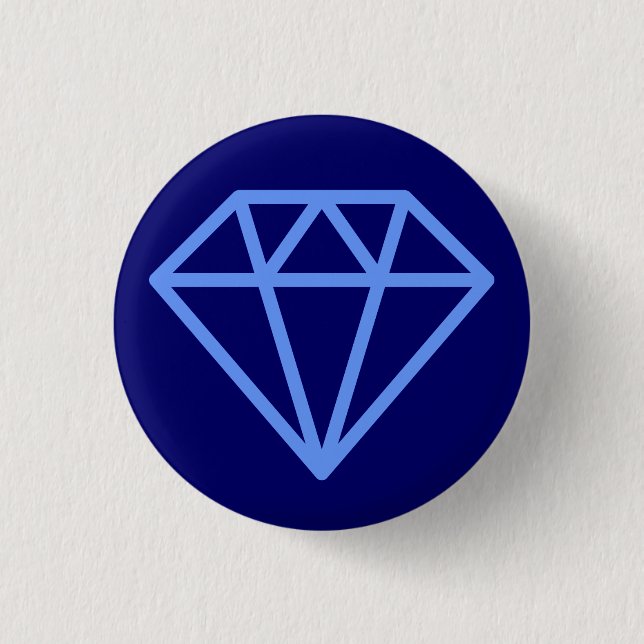 Simple Diamond - Baby Blue on Deep Navy Pinback Button (Front)