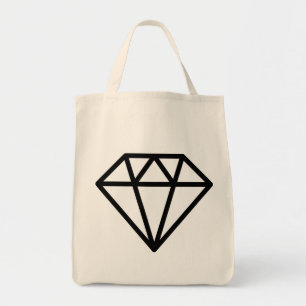 Simple Diamond - Black Tote Bag