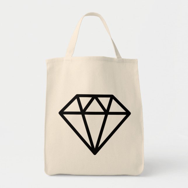Simple Diamond - Black Tote Bag