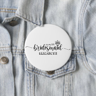 Simple Diamond Elegant Script Bachelorette Weekend Button
