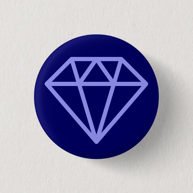Simple Diamond - Pastel Blue on Deep Navy Pinback Button (Front)