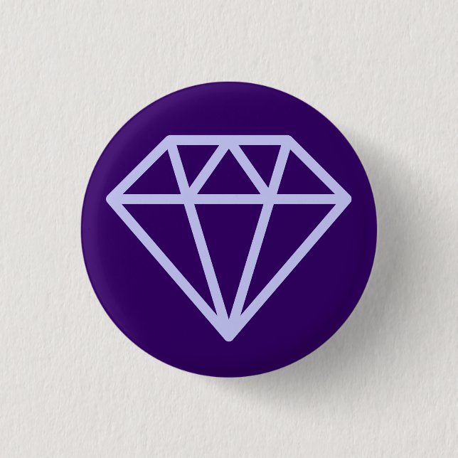 Simple Diamond - Powder Blue on Deep Purple Pinback Button (Front)