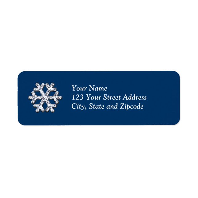 Simple Diamond Snowflake Label (Front)