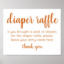 Simple Diaper Raffle | Fall Orange Baby Shower Poster