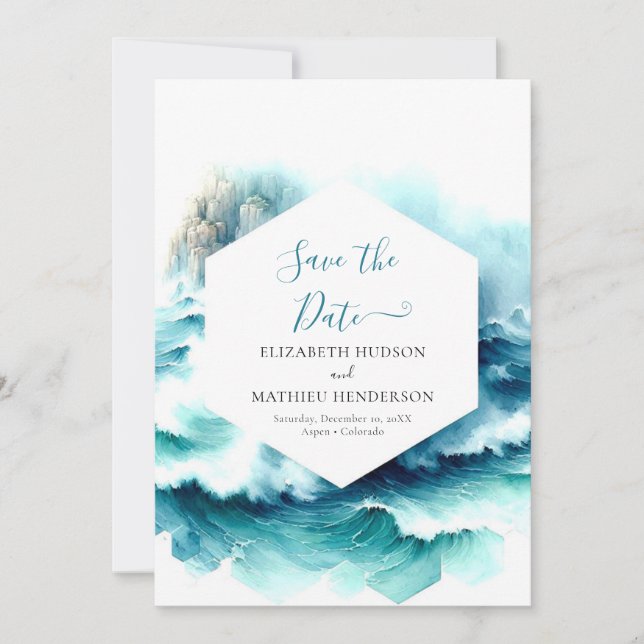 Simple Digital Nautical Wedding Save The Date (Front)