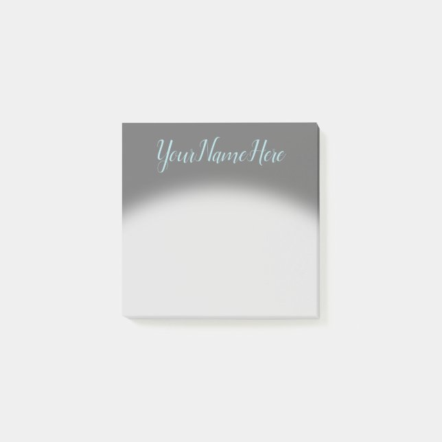 Simple Dim Gray Background and Powder Blue Name Post-it Notes (Front)
