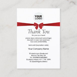 Simple Discount Thank You for your Purchase Card