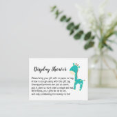 Simple Display Baby Shower Gift Card, Teal Giraffe Enclosure Card (Standing Front)