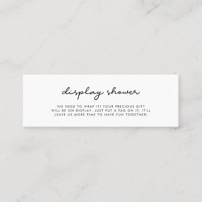 Simple Display shower card insert (Front)