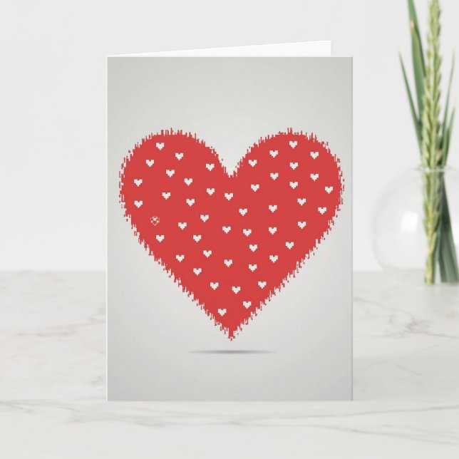 Simple Distressed Pixel Heart Card (Front)